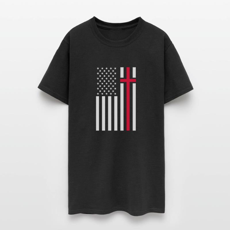 Christian USA American Flag Cross Religion