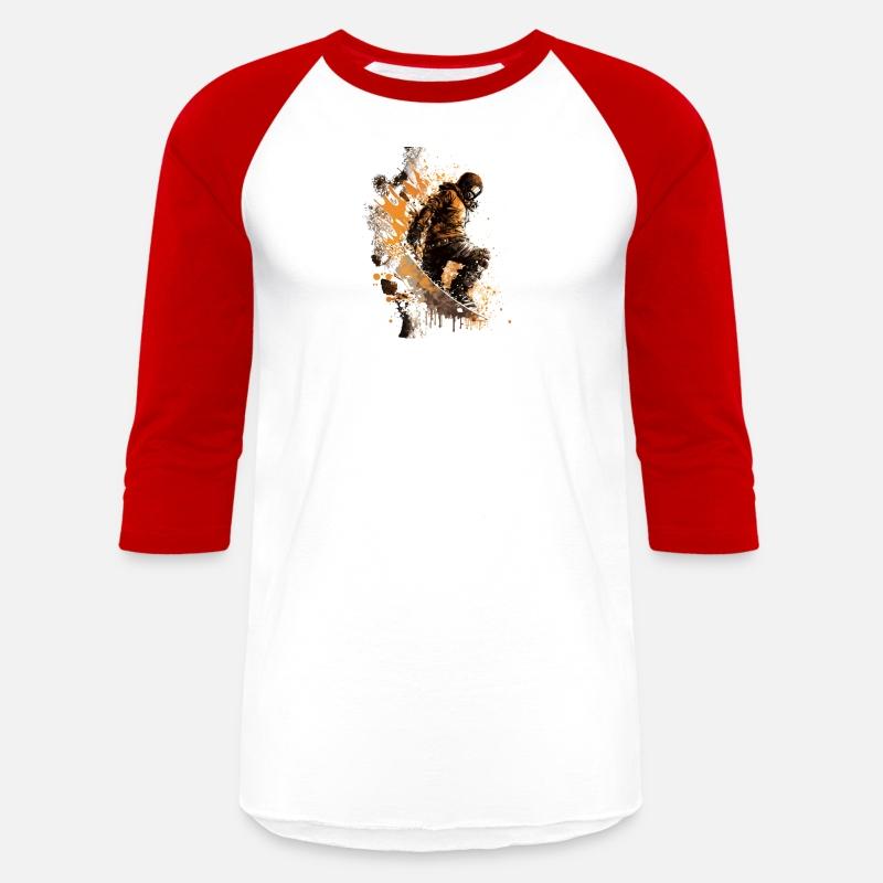 cool snowboarder riding through the powder