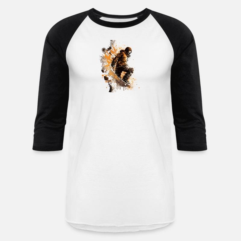 cool snowboarder riding through the powder