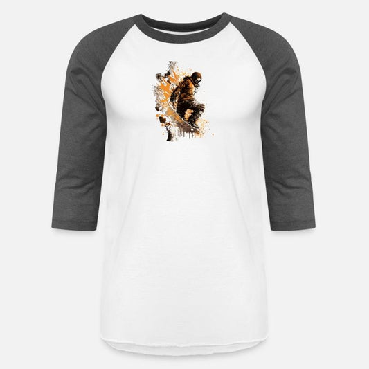 cool snowboarder riding through the powder