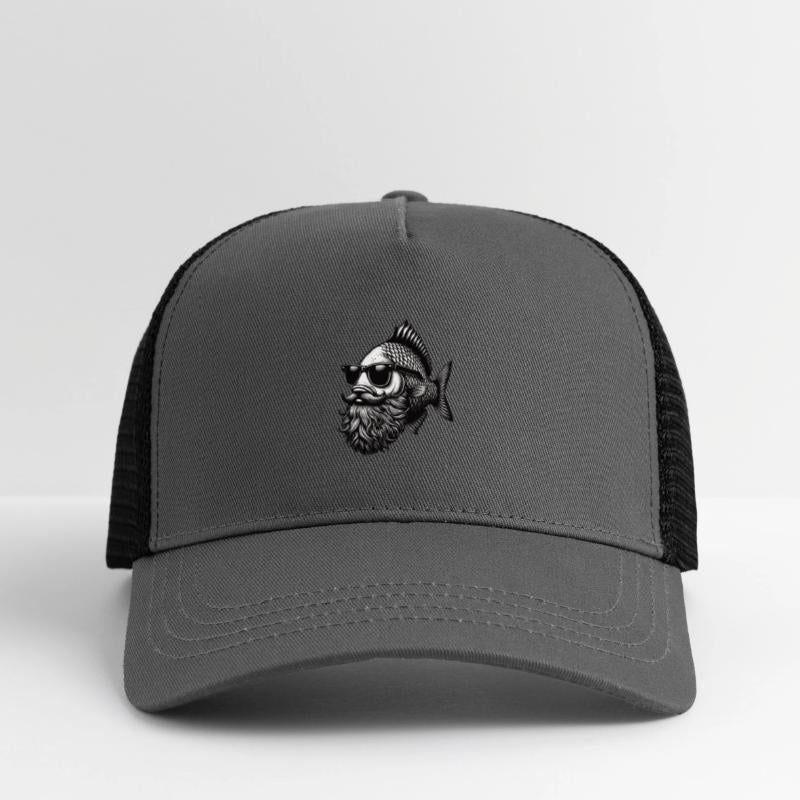 Cooler Hipster Fish Man Carp Mustache Hat
