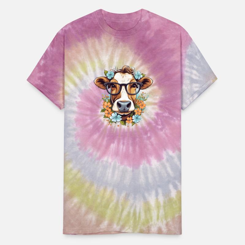 Cows in Bloom: Trendy and Artistic Cow with Flower