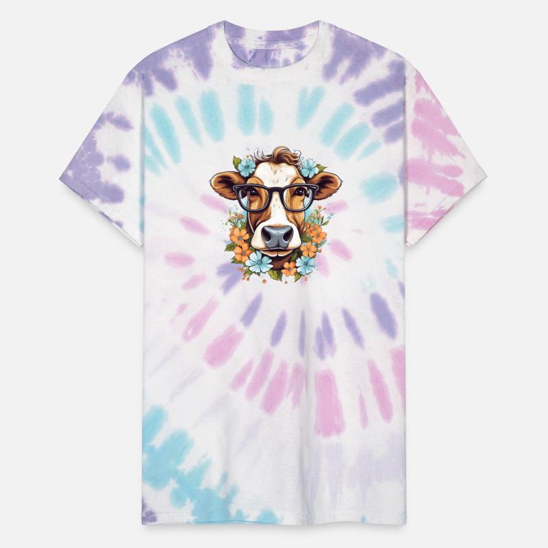 Cows in Bloom: Trendy and Artistic Cow with Flower