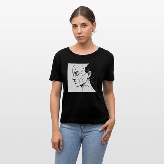 cracked – geometric portrait with abstract lines