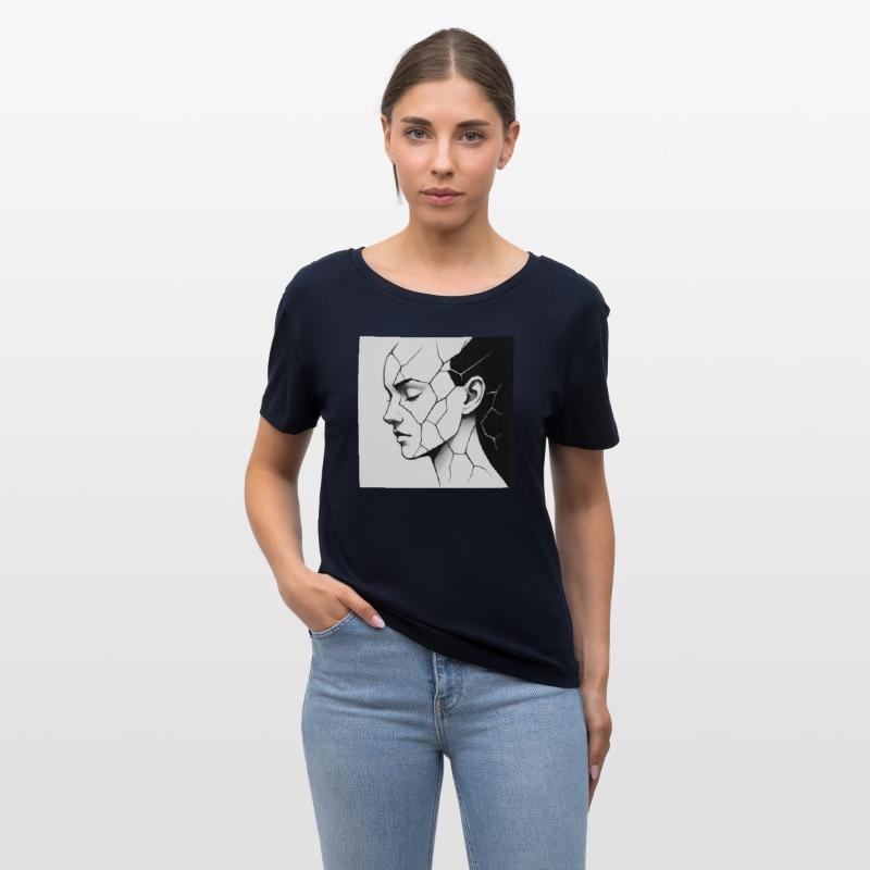 cracked – geometric portrait with abstract lines