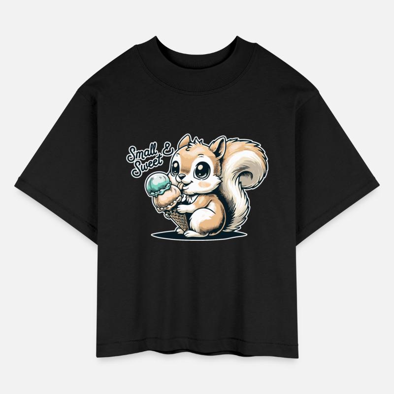 Cute cartoon squirrel with ice cream