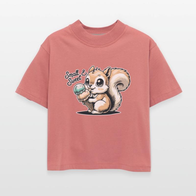 Cute cartoon squirrel with ice cream