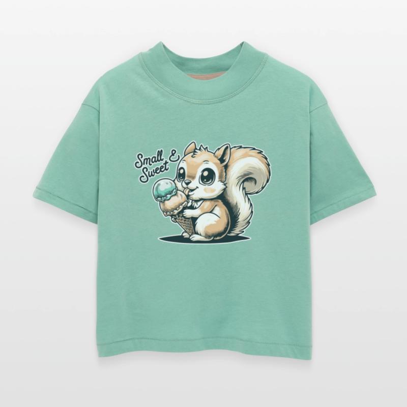 Cute cartoon squirrel with ice cream