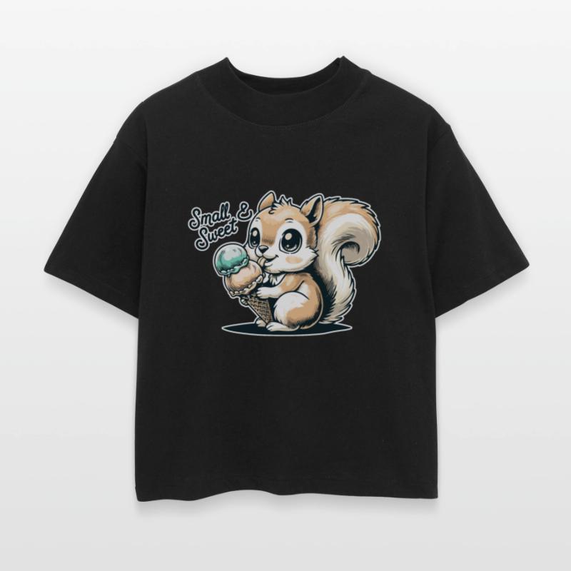 Cute cartoon squirrel with ice cream