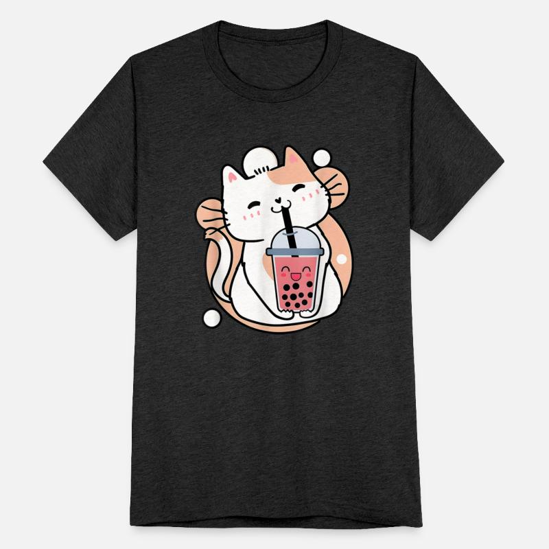 Cute Cat Boba Bubble Tea Kawaii Anime Kids Teen G