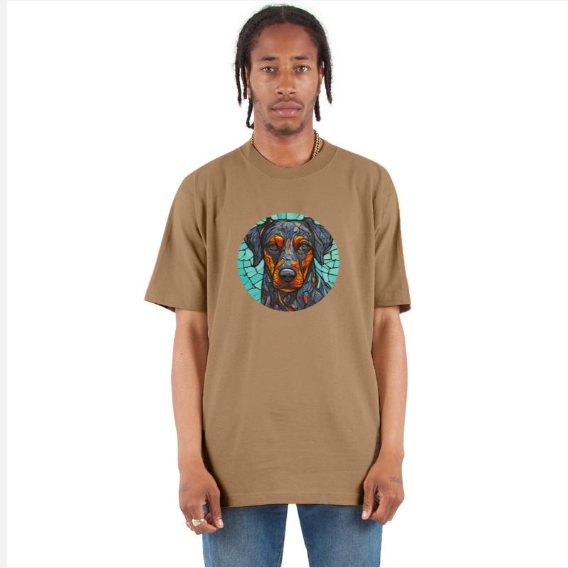 Cute dog stained glass