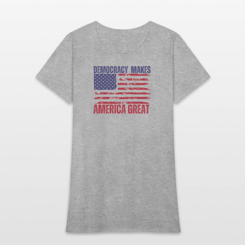 Democracy Makes America Great American Flag