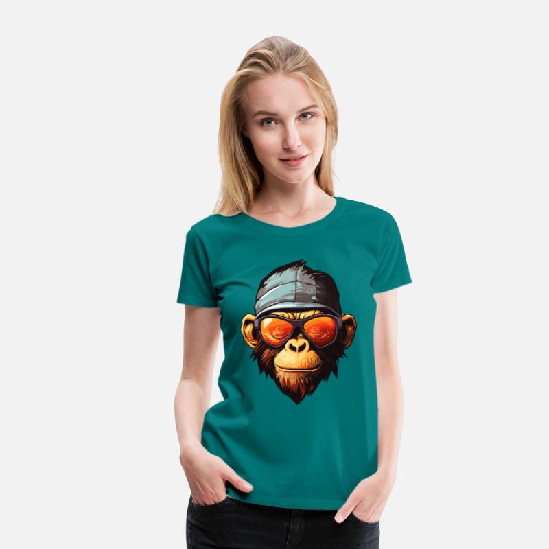 Design Funky Chimp: Ape in Colorful Shades Tee