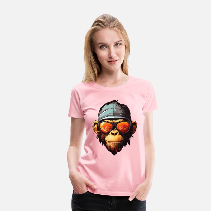 Design Funky Chimp: Ape in Colorful Shades Tee