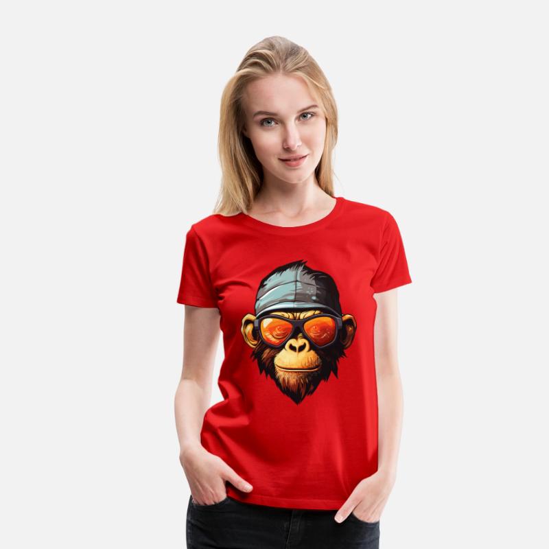 Design Funky Chimp: Ape in Colorful Shades Tee