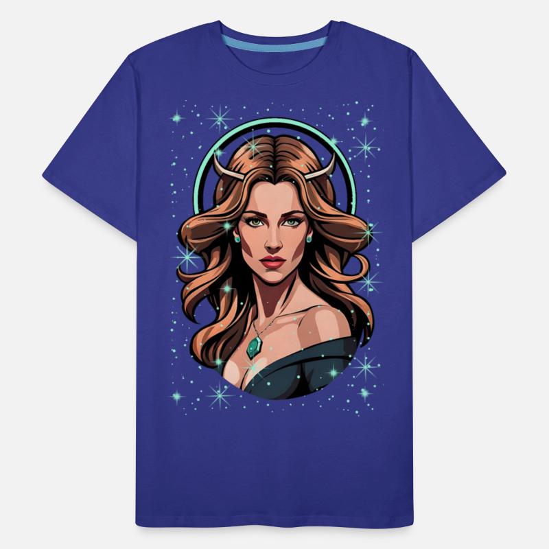 Devilish blonde with green eyes surrounded by star