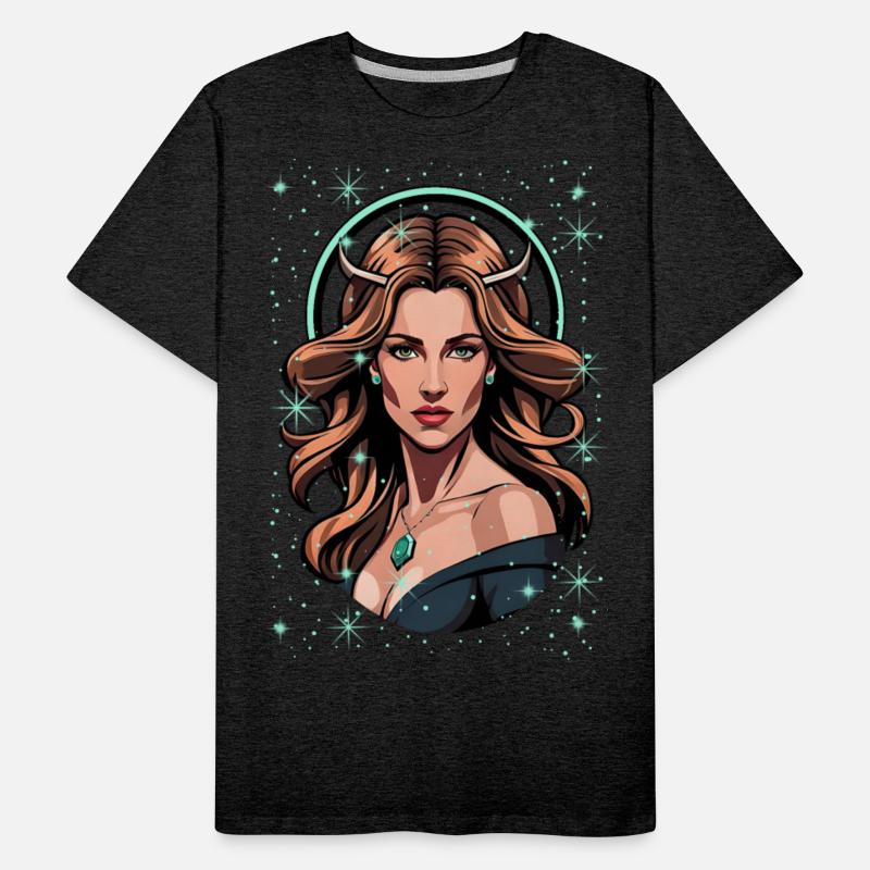 Devilish blonde with green eyes surrounded by star