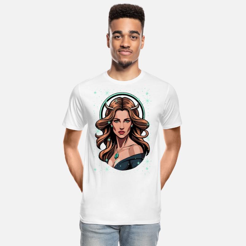 Devilish blonde with green eyes surrounded by star