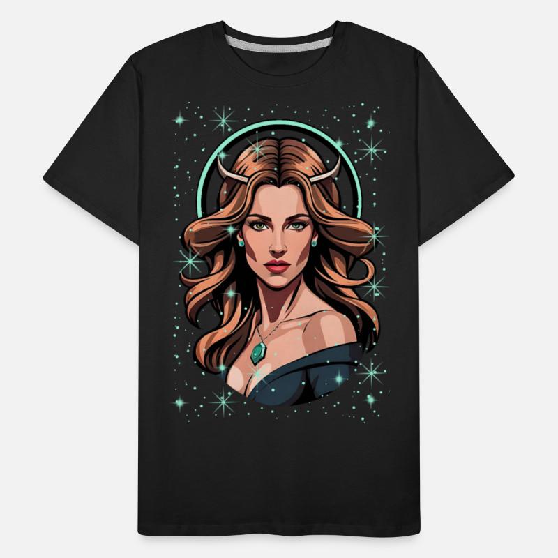 Devilish blonde with green eyes surrounded by star