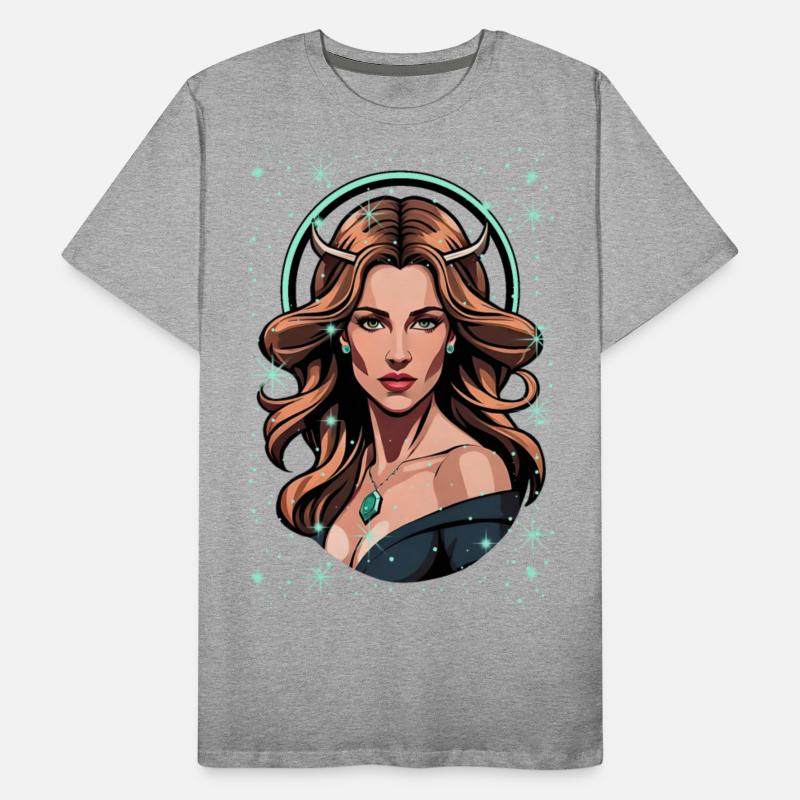 Devilish blonde with green eyes surrounded by star