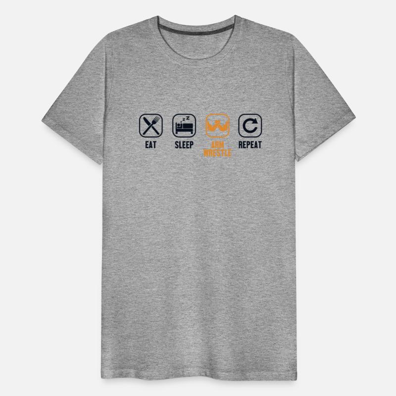 Eat Sleep Arm Wrestle Repeat Exercise Trainer Arm