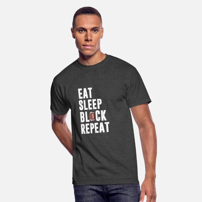 Eat Sleep Block Repeat Shirt For Football Offensiv