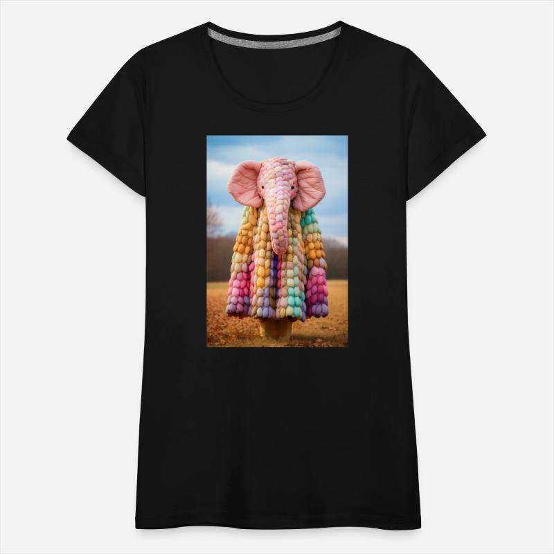 Elephant Covered in Colorful Wool Yarn