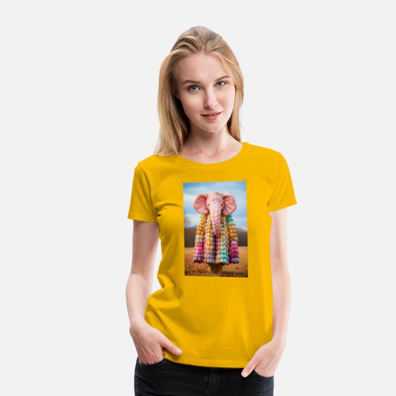 Elephant Covered in Colorful Wool Yarn