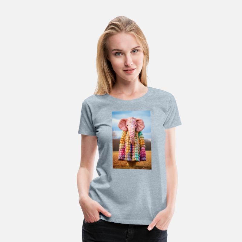 Elephant Covered in Colorful Wool Yarn