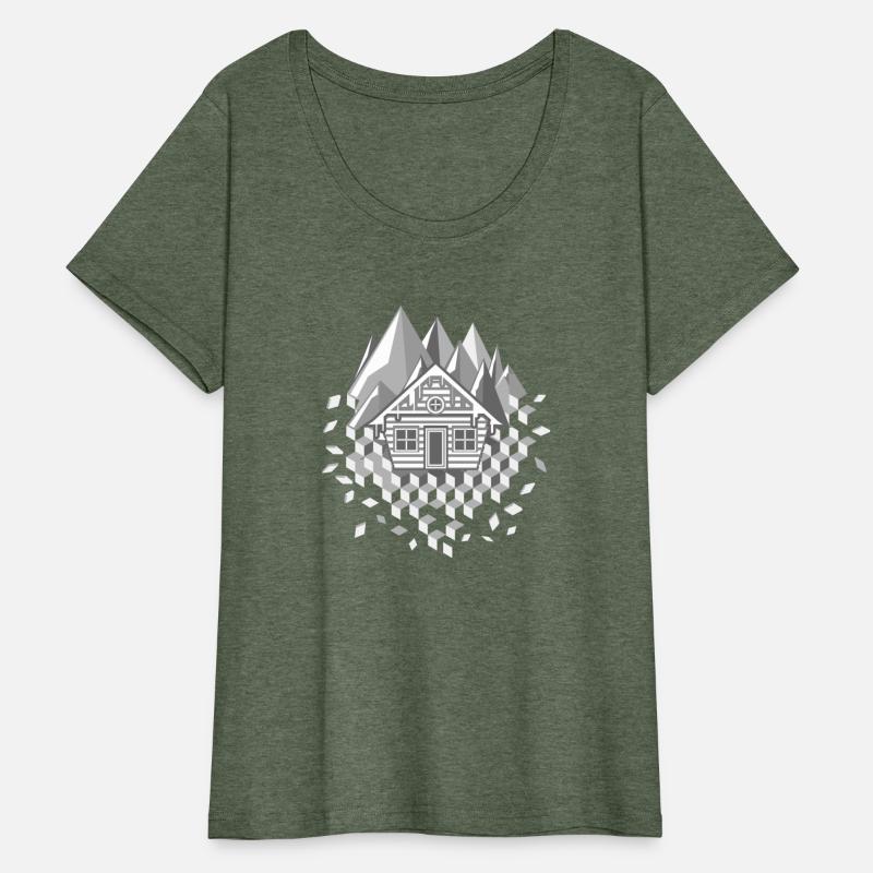 extraordinary stylized hut and mountains