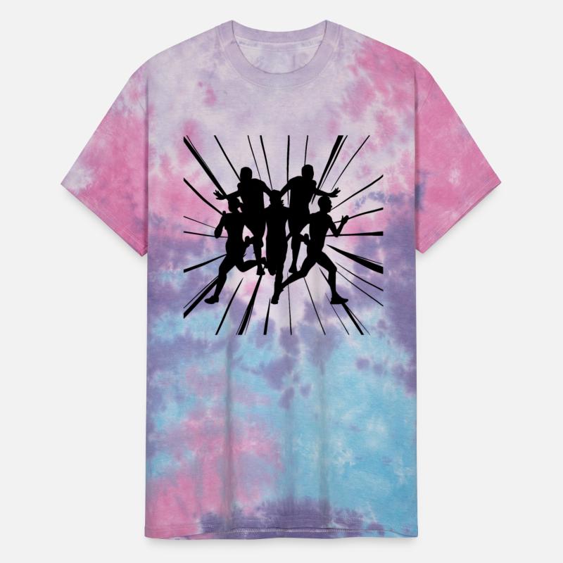 Fast runners at the finish line in competition