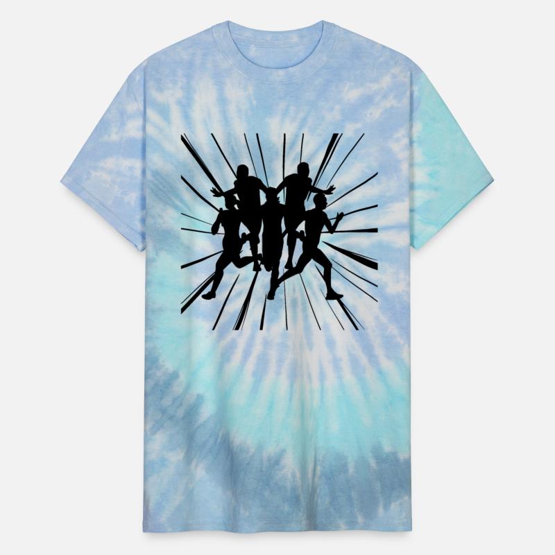 Fast runners at the finish line in competition