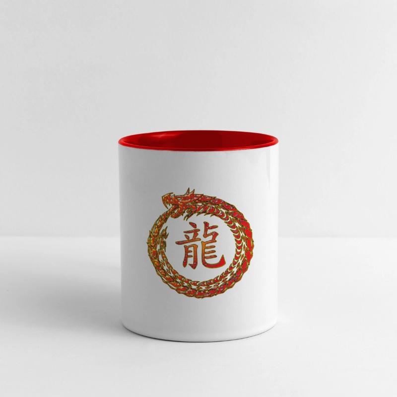 Fire Dragon In Circle with Chinese Dragon Symbol