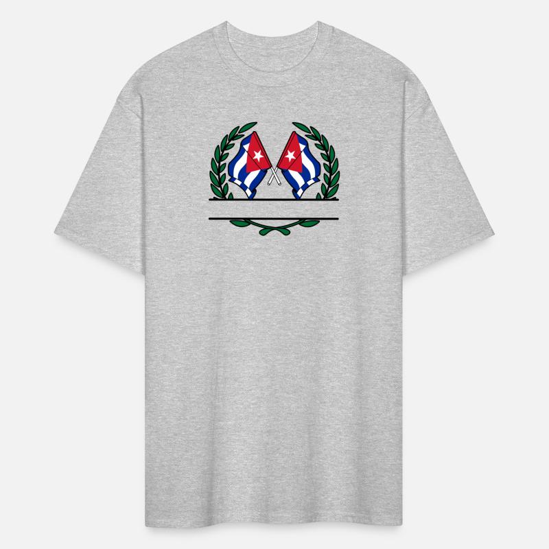 Flags Cuba in laurel wreath banner