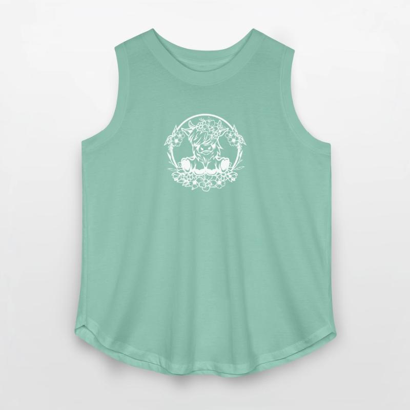 Floral Highland Cow Silhouette