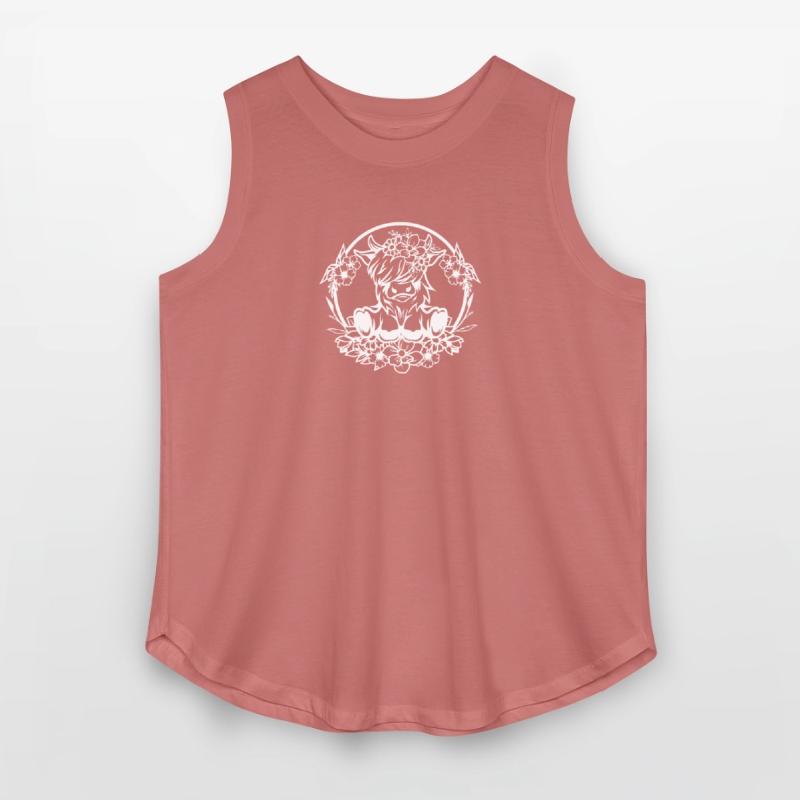 Floral Highland Cow Silhouette