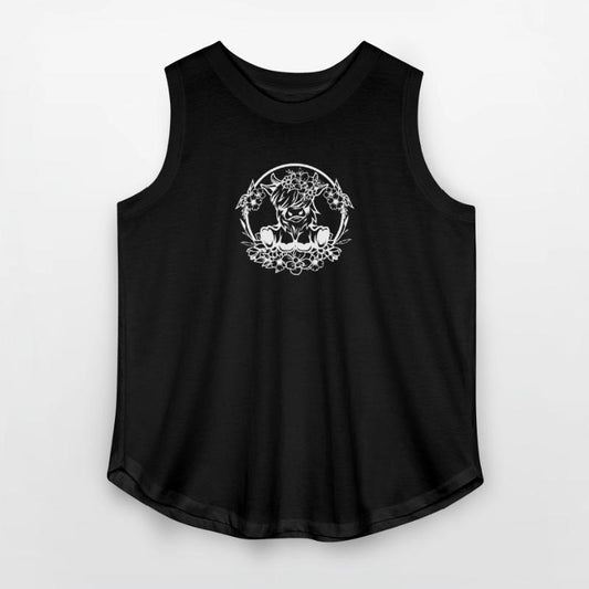 Floral Highland Cow Silhouette