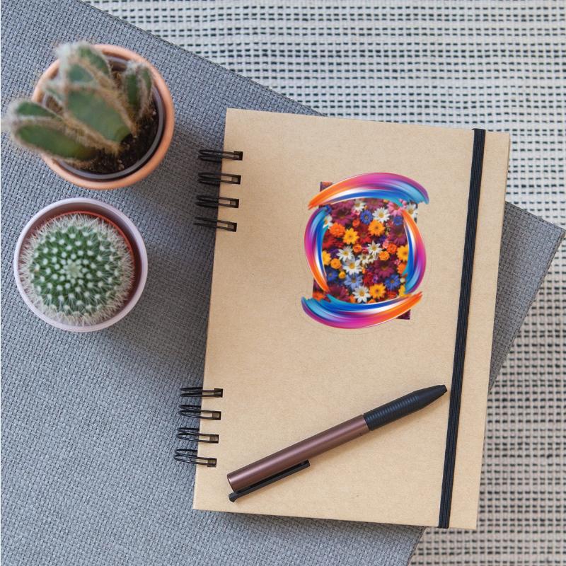 Flower design with a painted frame