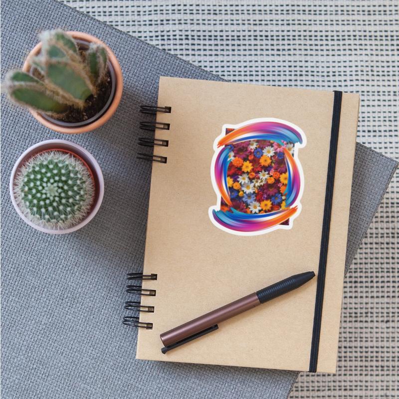 Flower design with a painted frame