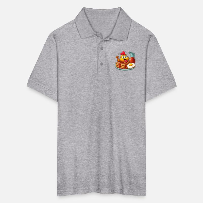 Fried chicken and waffles with syrup funny and qui