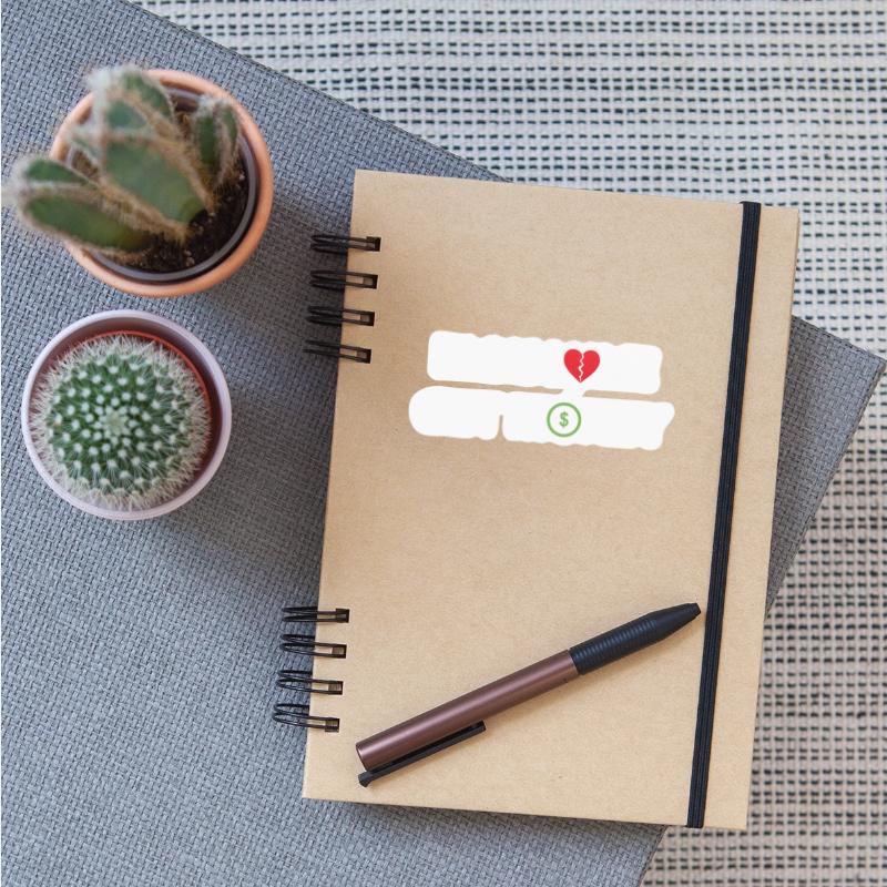 Fuck Love Get Money | Broken Red Heart Green Dolla