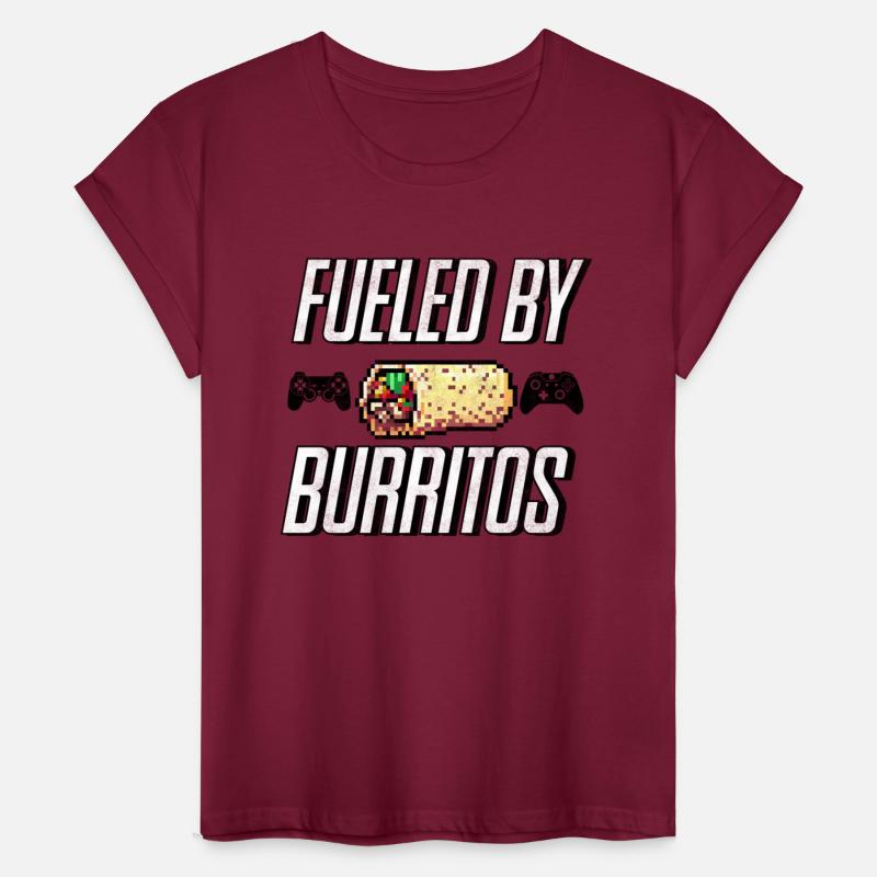 Fueled By Burritos | Distressed | Gamer Graphic