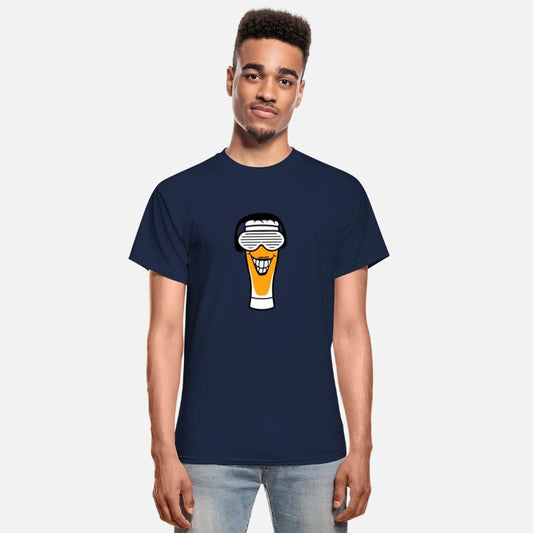 Funny Alcohol Beer Glass Face Smiling Music Party