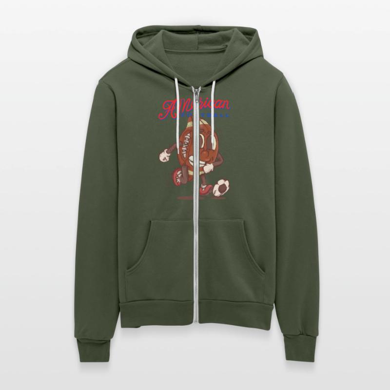 funny american football mascot playing soccer