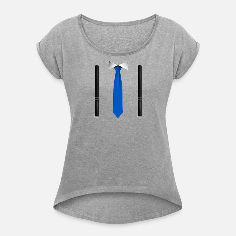 Funny Blue Tie with Black Suspenders Perfect