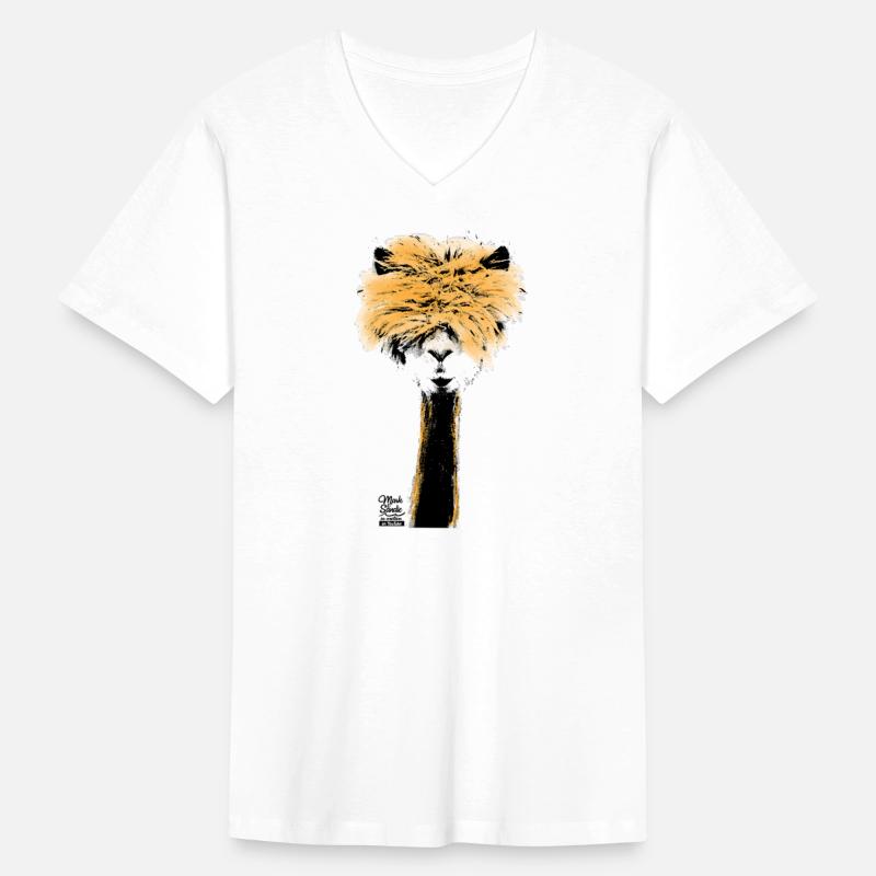 Funny face Alpaca with crazy hair.