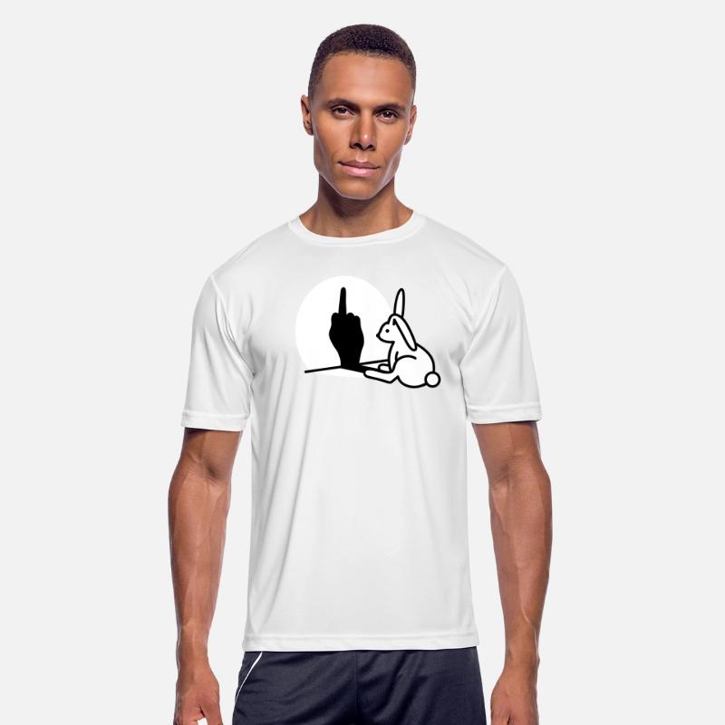 Funny rabbit shadow hand middle finger fuck off