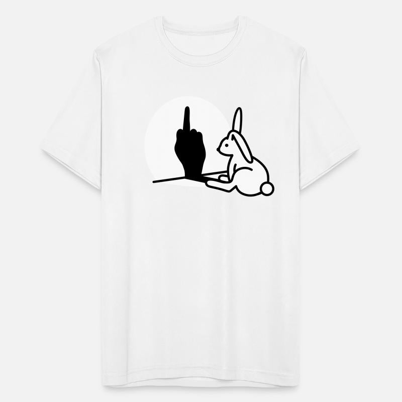 Funny rabbit shadow hand middle finger fuck off
