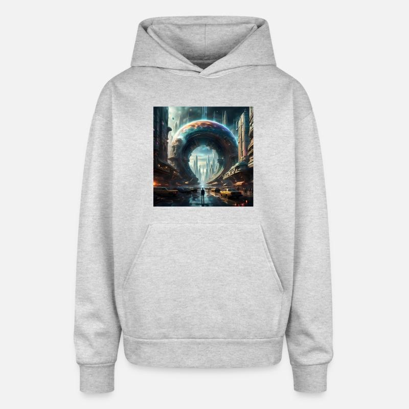 Future Portal In Alien City with Circular Gateway