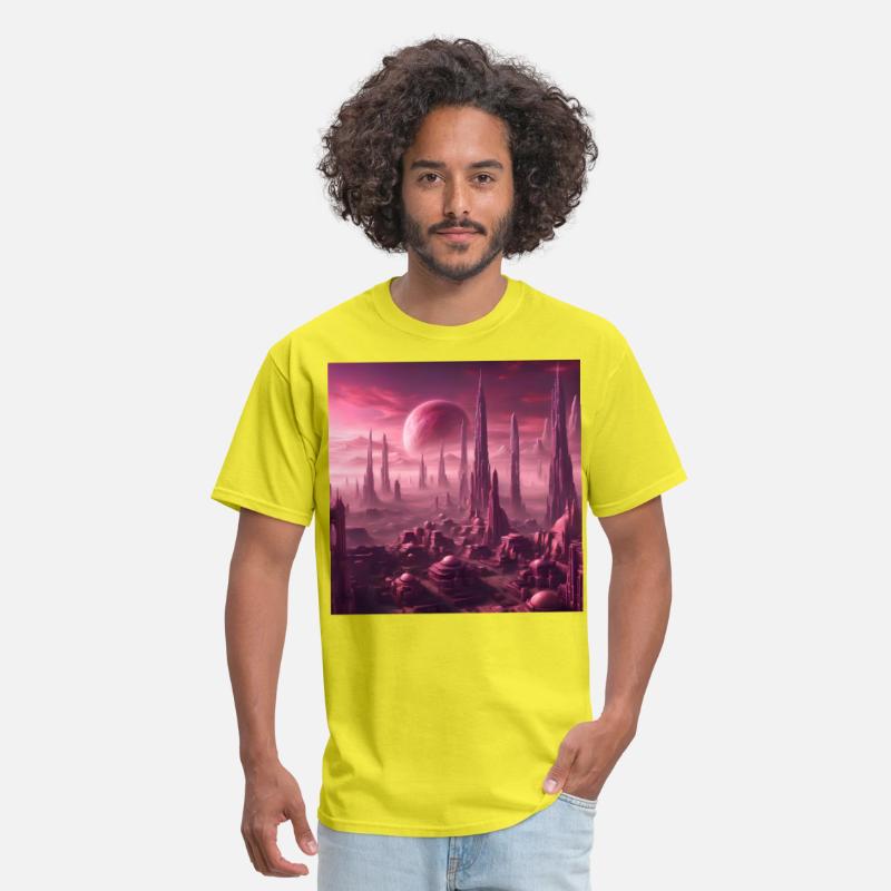 Futuristic Alien Skyline in Pink Hues